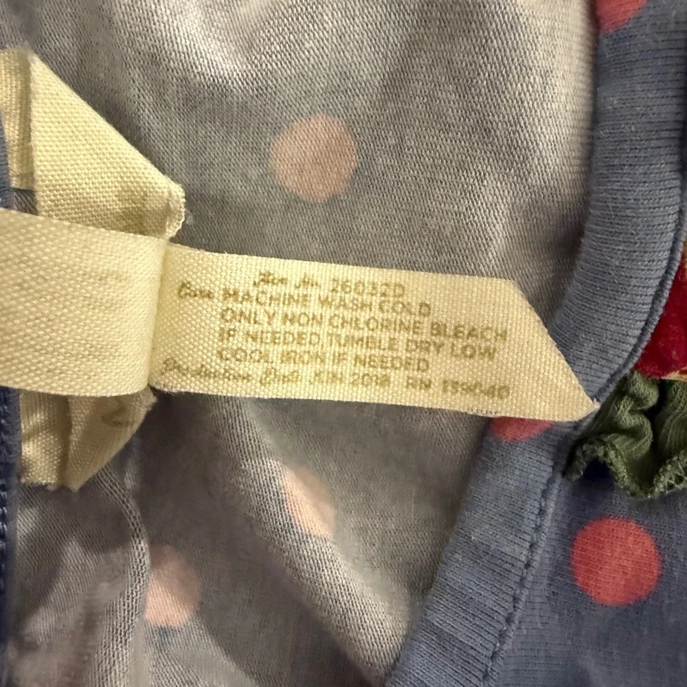 Matilda Jane Harvest Time Dress Girls 8 Blue Yellow Floral Polka Dot Boho Whimsy